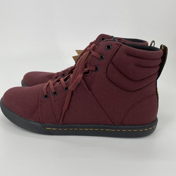 Dr Martens Women's Boots Rozarya II Oxblood Canvas Shoes Size US 10 EU 42 NEW - Picture 4 of 12